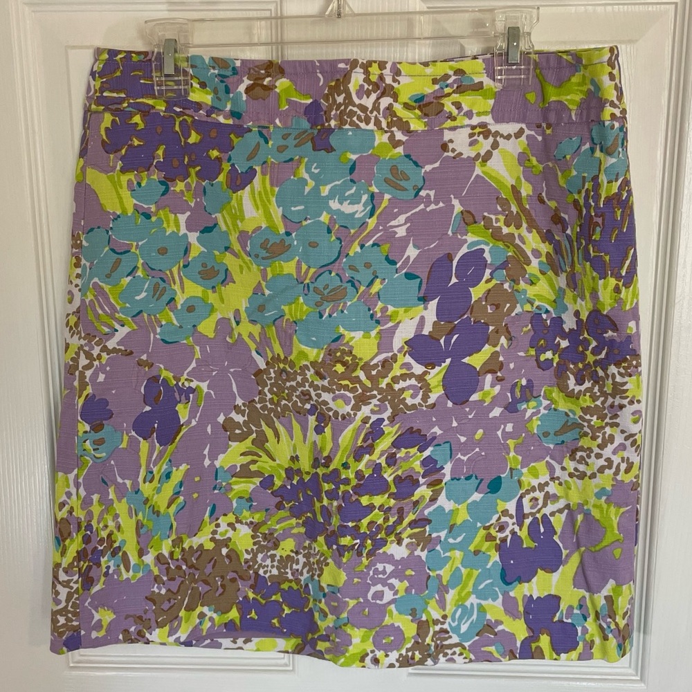Talbots floral straight skirt Sz 12P
